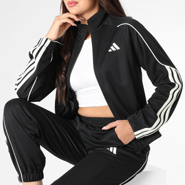 Adidas Originals - Tuta da ginnastica Stadium da donna con strisce JX0471 Nero Bianco