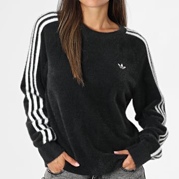 Adidas Originals - Pull Femme A Bandes Holiday JX7813 Noir Blanc