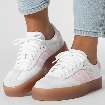 Adidas Originals - Baskets Femme Sambae J JQ1237 Footwear White Clear Pink Gold Metallic