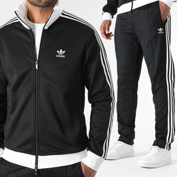 Adidas Originals - Beckenbauer II5763 II5764 Schwarz Trainingsanzug mit Streifen
