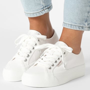 Calvin Klein - Baskets Femme Vulc Platform CTN Logo Tag 1838 Bright White