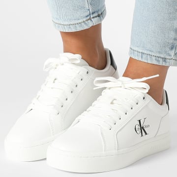 Calvin Klein - Baskets Femme Classic Cupsole Mono Leather 1902 Bright White Black