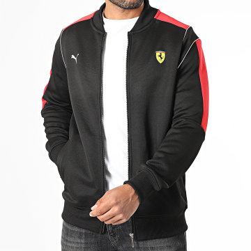 Puma - Chaqueta con cremallera a rayas Ferrari MT7 632764 Negro
