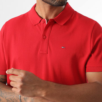 Tommy Jeans - Polo Manches Courtes Slim Placket 0676 Rouge
