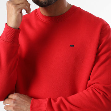 Tommy Jeans - Sweatshirt Crewneck Flag 0741 Rot