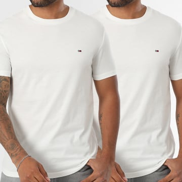 Tommy Jeans - Lot De 2 Tee Shirts Slims Jersey 0687 Blanc