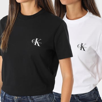 Calvin Klein - 2er-Pack Damen T-Shirts 7C905 Weiß Schwarz