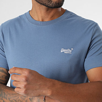 Superdry - Tee Shirt Essential Logo Embroidery M1011245A Bleu Indigo