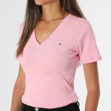 Tommy Hilfiger - Cody Women's Slim V-Neck Tee 0584 Rosa