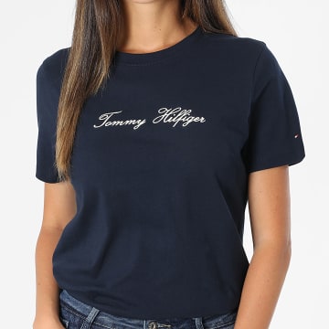 Tommy Hilfiger - Camiseta de mujer Script 5746 Azul marino