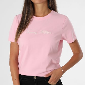 Tommy Hilfiger - Camiseta de mujer Script 5746 Rosa