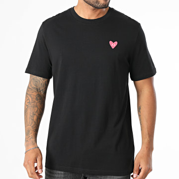 Luxury Lovers - Tee Shirt Oversize Large Hart Zwart Roze Fluo