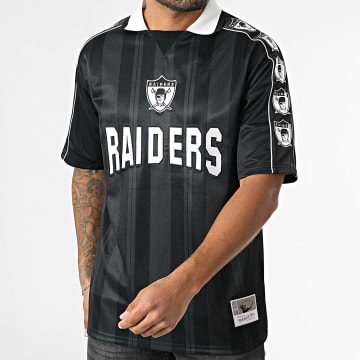 Mitchell and Ness - Gestreiftes T-Shirt NFL Striker Las Vegas Raiders TP10122 Schwarz Braun