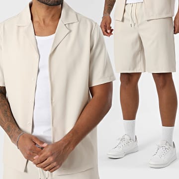 Uniplay - Conjunto de camisa de manga corta y pantalón corto 162 beige claro