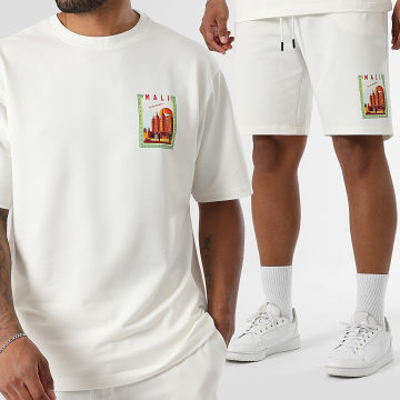 Armita - Mali 009 Conjunto de camiseta oversize y pantalón corto Beige claro