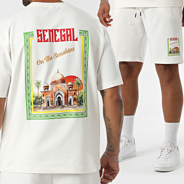 Armita - Senegal 012 Set di maglietta grande oversize e pantaloncini da jogging beige chiaro