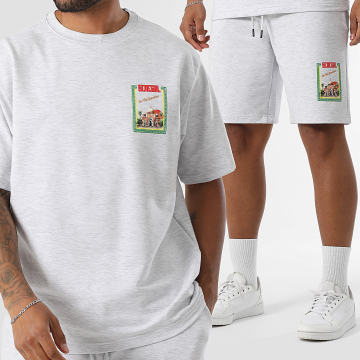 Armita - Senegal 012 Set di maglietta grande oversize e pantaloncini da jogging grigio erica