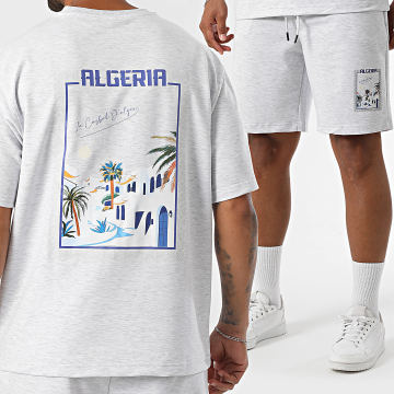 Armita - Algeria 005 Set di maglietta grande oversize e pantaloncini da jogging grigio erica