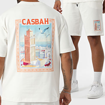 Armita - Casbah 002 Set di maglietta oversize e pantaloncini da jogging beige chiaro