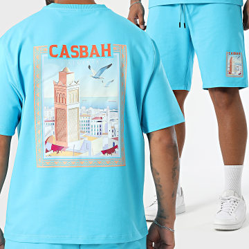 Armita - Ensemble Tee Shirt Oversize Et Short Jogging Casbah 002 Bleu Clair