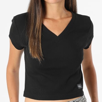 Calvin Klein - Tee Shirt Col V Femme LV047C910G Noir
