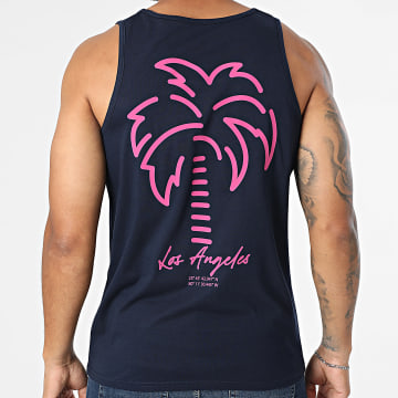 Luxury Lovers - Vice City 2 Tanktop Navy Blauw Roze