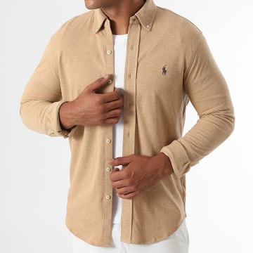 Polo Ralph Lauren - Chemise Manches Longues Original Player Camel Chiné