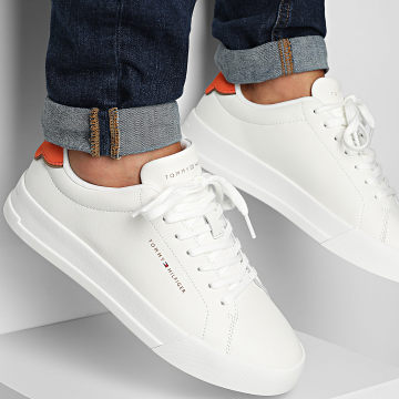 Tommy Hilfiger - Court Leather Detail Essential 5367 Ecru Brilliant Orange Sneakers