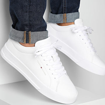 Tommy Hilfiger - Baskets Court Leather Detail Essential 5367 White