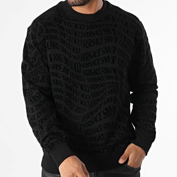 Versace Jeans Couture - Top in felpa con stampa girocollo 79GAI3R0-FS199 Nero