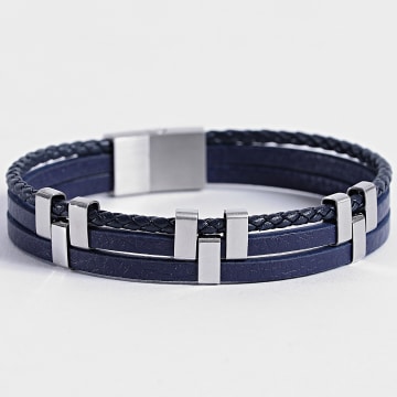 Frilivin - Armband Multi-Ranks 955 Marineblauw Verzilverd