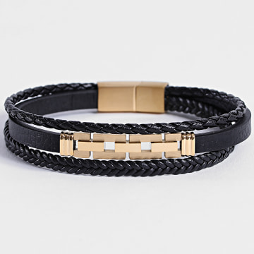Frilivin - 931 Zwartgouden Multi-Rank Armband