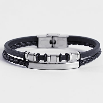 Frilivin - 802 Bracciale a più file in argento nero