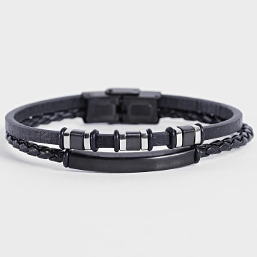Frilivin - 803 Bracciale a più file in argento nero