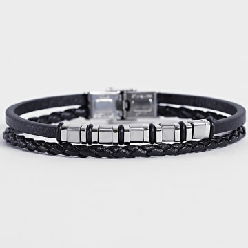Frilivin - Bracciale a più ranghi 742 nero argentato