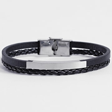 Frilivin - Bracciale a più ranghi 722 nero argentato