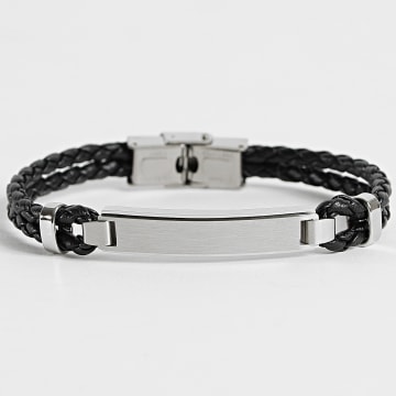 Frilivin - Bracciale 712 nero argento intrecciato