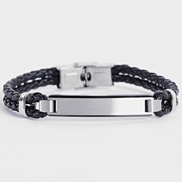 Frilivin - Bracciale intrecciato 713 nero argento