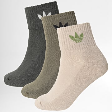 Adidas Originals - Lot De 3 Paires De Chaussettes JV8594 Beige Vert Kaki