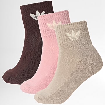 Adidas Originals - Lot De 3 Paires De Chaussettes JV8596 Beige Rose Marron
