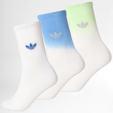 Adidas Originals - Lot De 3 Paires De Chaussettes Ombre JX5221 Blanc Vert Clair Bleu Clair Dégradé
