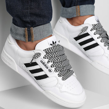 Adidas Originals - Continental 80 Stripes Sneakers JQ9064 White Black x Superlaced Gros Lacets White Black