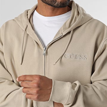 Guess - Felpa con cappuccio con zip U5RQ02-KCO31 Beige