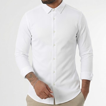 LBO - Piqué Stretch Shirt Lange Mouw 0019 Wit