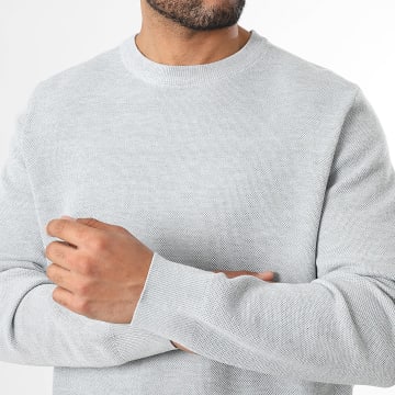 LBO - Jersey de punto con textura y cuello redondo 2154 Gris claro