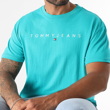 Tommy Jeans - Maglietta con logo lineare 0744 verde