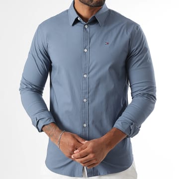 Tommy Jeans - Chemise Manches Longues Slim TJM Original Stretch 4405 Bleu Foncé