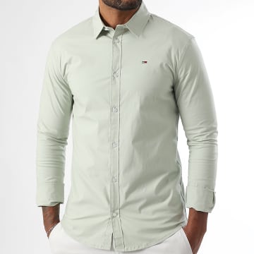 Tommy Jeans - Chemise Manches Longues Slim Fit Original Stretch 4405 Vert