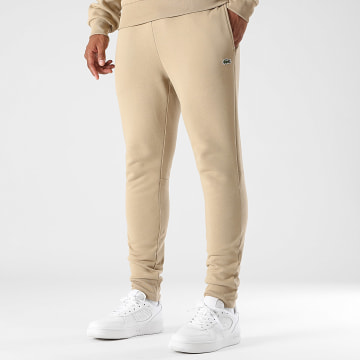 Lacoste - Pantalon Jogging Logo Brodé Crocodile Beige