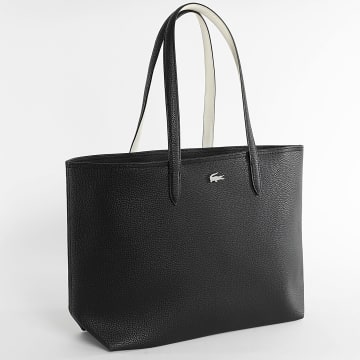 Lacoste - Metalen handtas met krokodillenlogo zwart